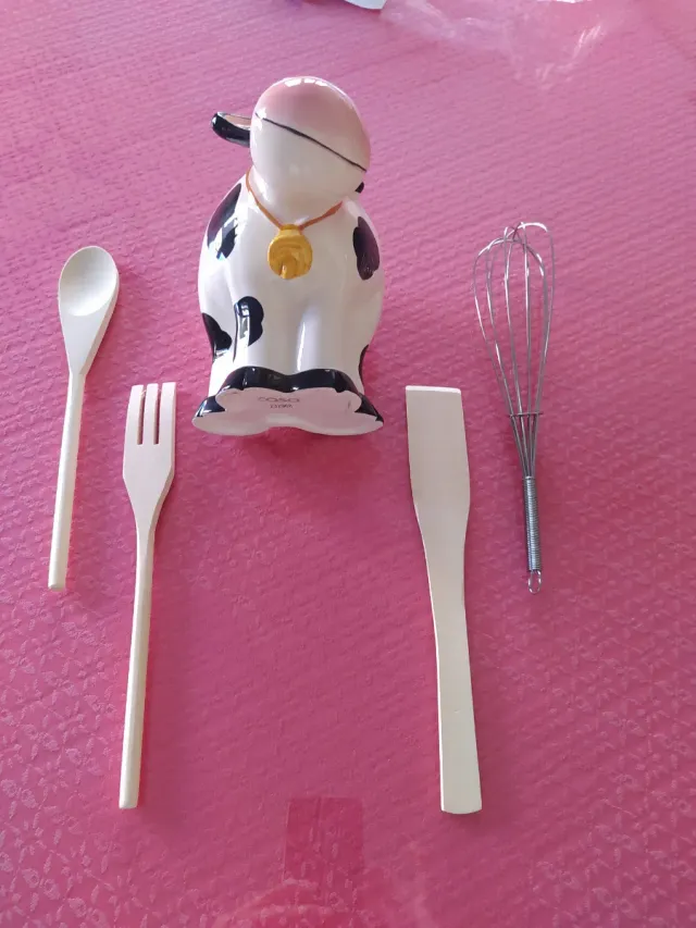 Juego Utensilios Cocina Vaca Cerámica