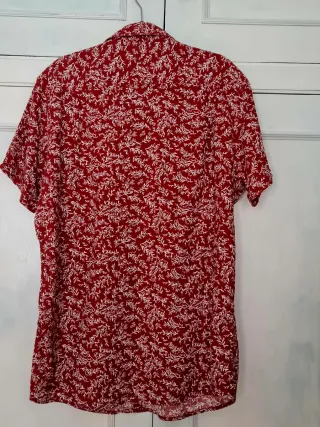 Camisa lino Springfield burdeos estampado Floral