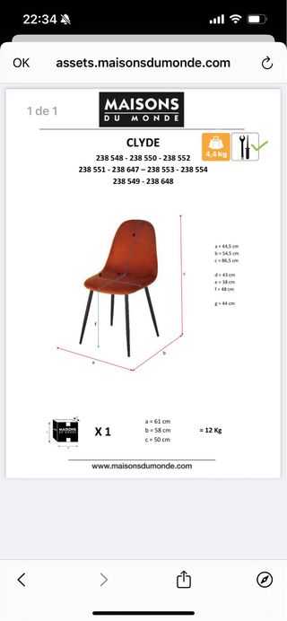 Sillas comedor grises Maisons du Monde