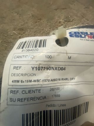 Sirga Inoxidable 4mm 100m