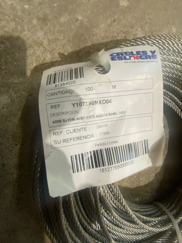 Sirga Inoxidable 4mm 100m