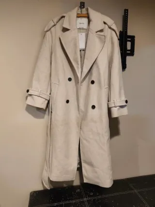 Abrigo paño Bershka Beige Talla M