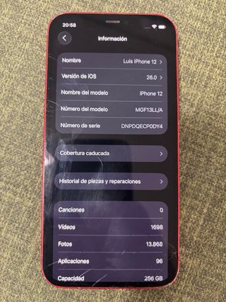 iPhone 12 Rojo 256 GB