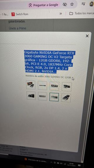 Gigabyte GeForce RTX Tarjeta Gráfica