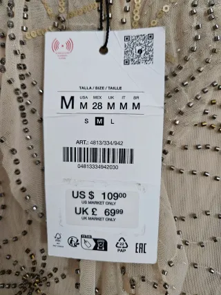 Vestido Zara con abalorios