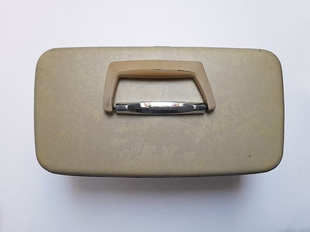 Baú Necessaire Viagem Vintage Samsonite Branco