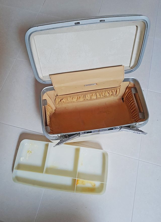 Baú Necessaire Viagem Vintage Samsonite Branco