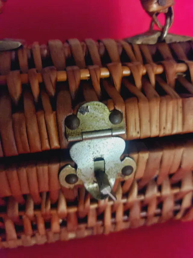 Bolso Cesto Mimbre antiguo pequeño