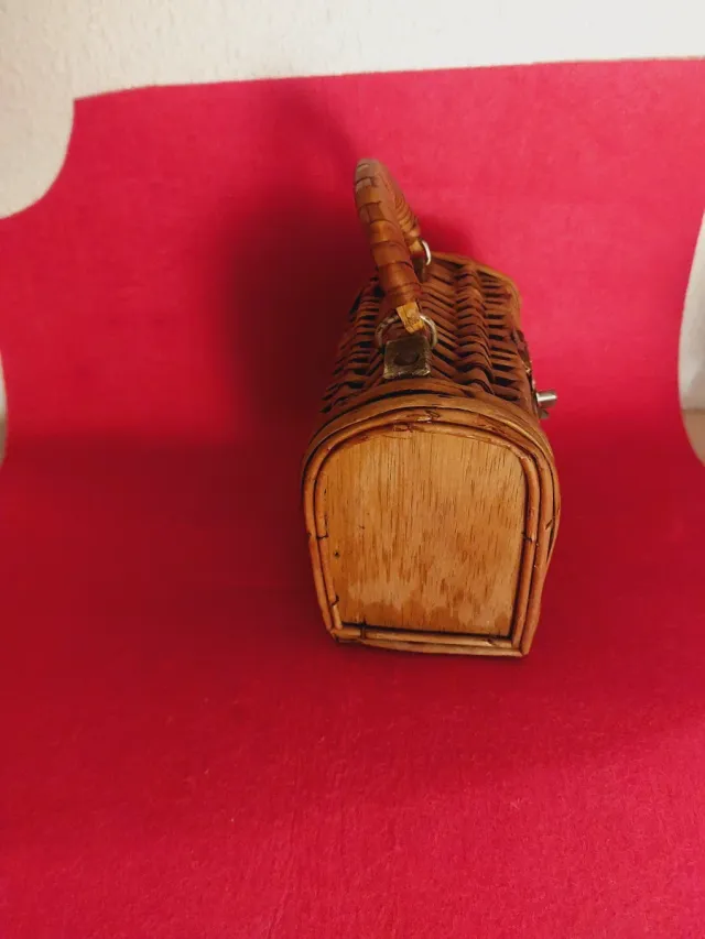 Bolso Cesto Mimbre antiguo pequeño