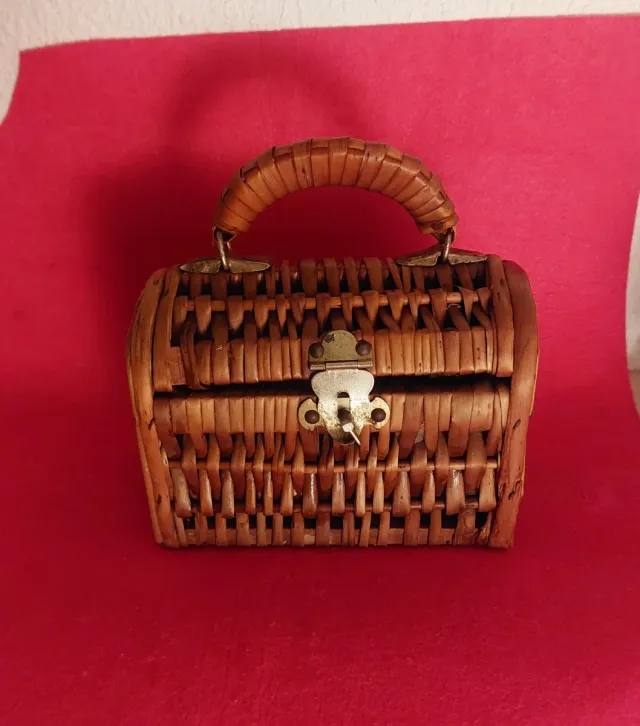 Bolso Cesto Mimbre antiguo pequeño