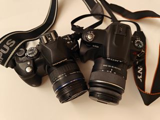 Pacchetto di due fotocamere reflex digitali Olympus e Sony