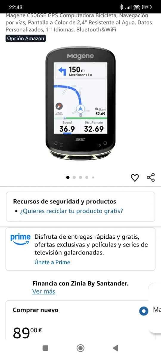 Magene C506SE Ciclocomputador GPS