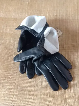 Guantes de Piel para Señora Negros