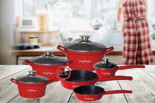 Set Pentole Cheffinger Rosso e Nero