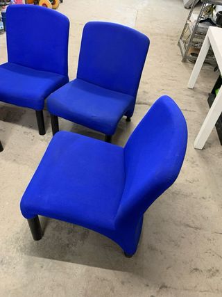 4 Sillones de Oficina Azules