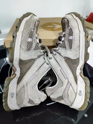 Zapatillas Trekking Quechua Mujer Beige/Lila