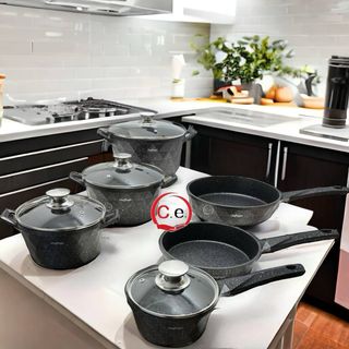 Set Pentole Cheffinger Rosa e Nero