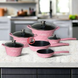 Set Pentole Cheffinger Rosa e Nero
