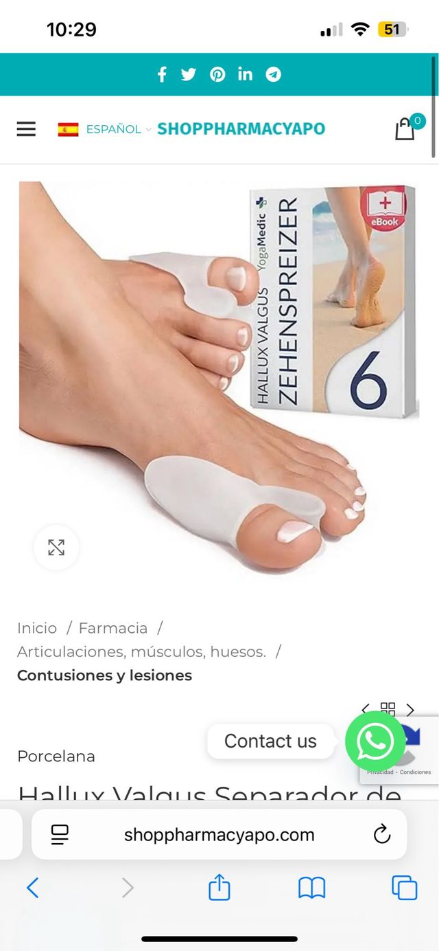 Separadores Hallux Valgus YogaMedic