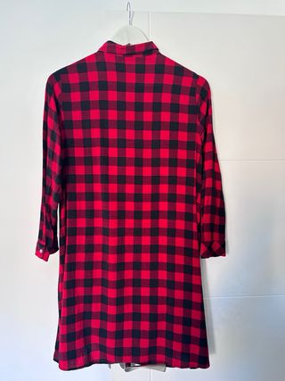 Camisa larga cuadros roja y negra Talla M