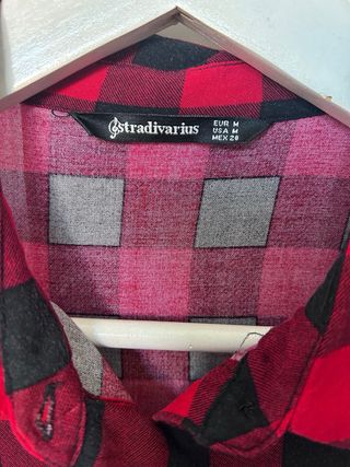Camisa larga cuadros roja y negra Talla M