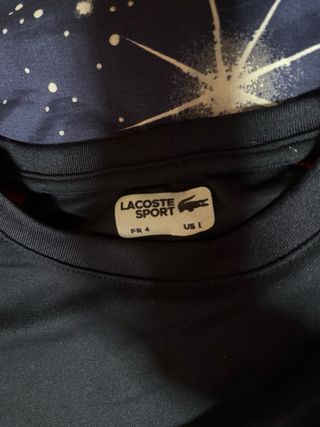 Maglietta sportiva Lacoste uomo nera e rossa