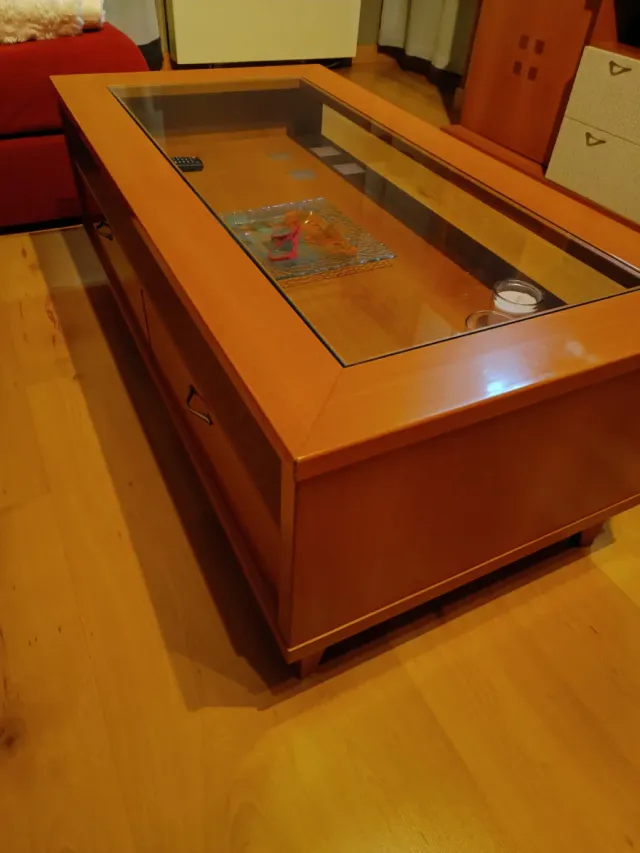 Mesa de centro madera y cristal