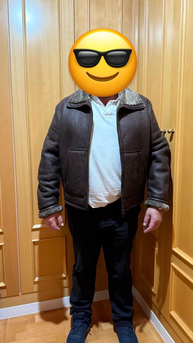 Cazadora de piel marrón