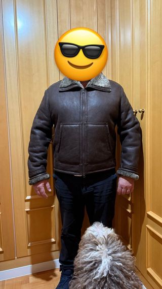 Cazadora de piel marrón