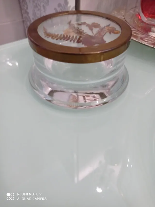 Portacipria cristallo con fiori secchi