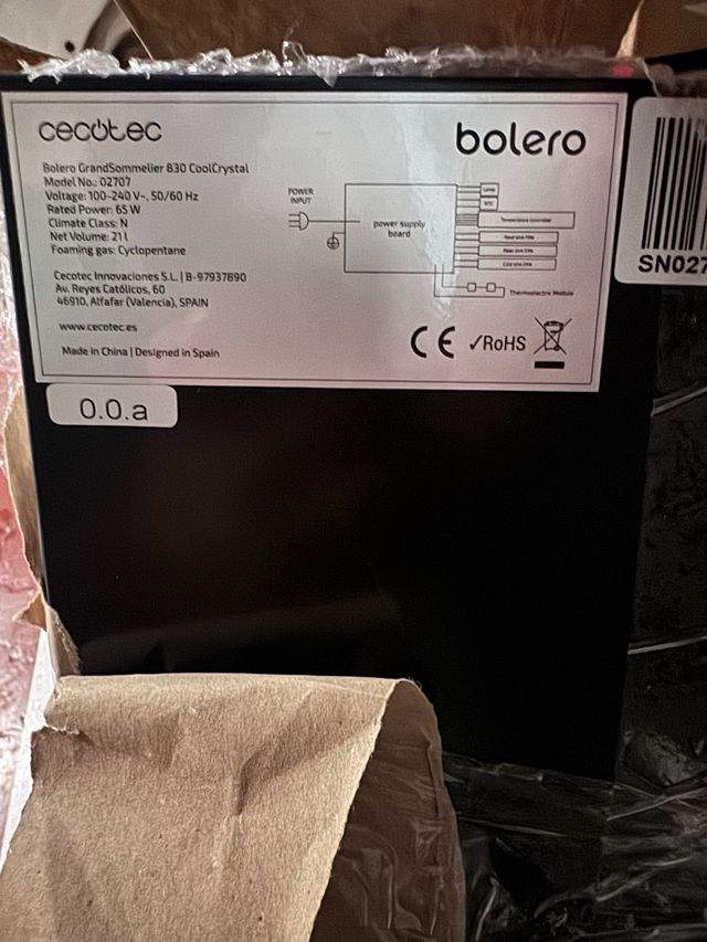 Cecotec Vinoteca 8 Botellas Bolero