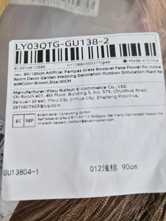 20 Plantas Artificiales Hierba de Pampas Beige