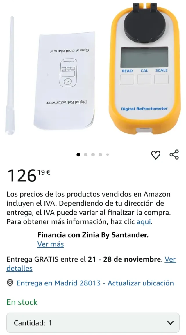 Refractómetro Digital Alcohol