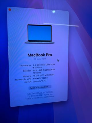 MacBook Pro 15' i7 2018 Gris Espacial