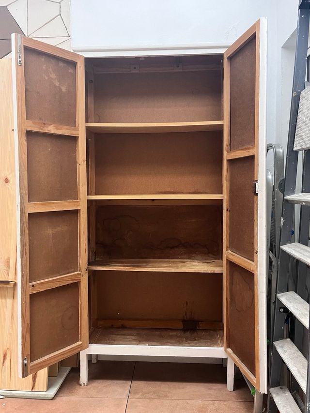 Armario de madera blanco para almacenaje, despensa