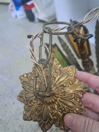 Lámpara Techo Vintage Metal Cristal