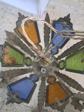 Lámpara Techo Vintage Metal Cristal