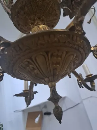 Lámpara Techo Vintage Metal Cristal