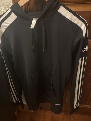 Sudadera Adidas Negra con Rayas Blancas