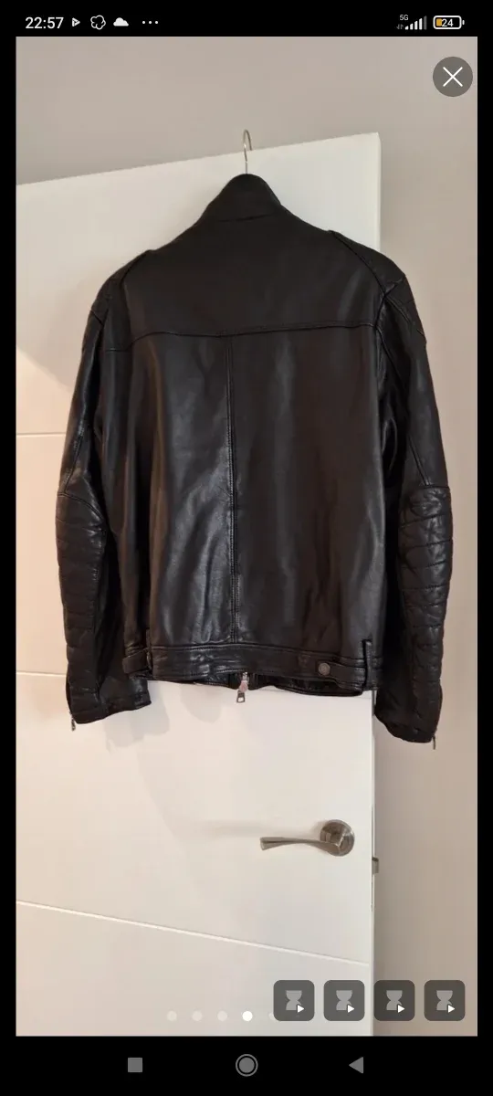 Cazadora de cuero negra M