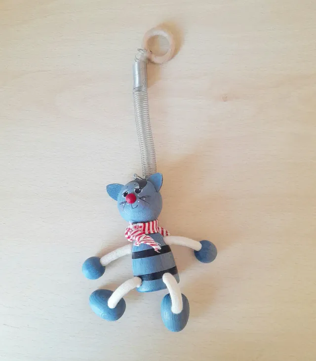 Gattino in legno con molla