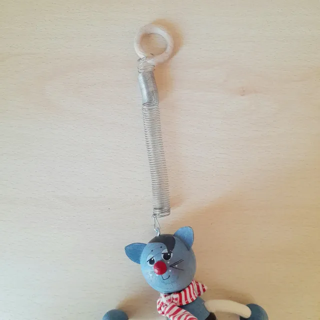 Gattino in legno con molla