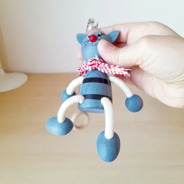 Gattino in legno con molla