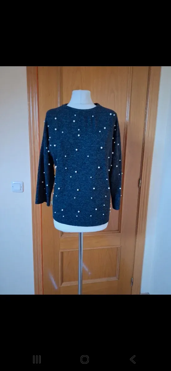 Jersey Zara gris perlas Talla L
