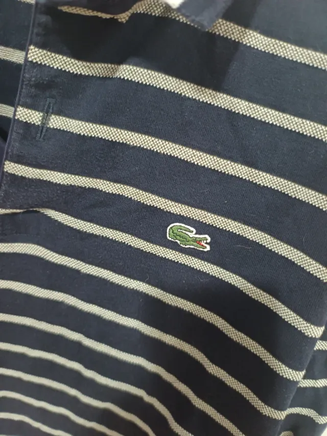 Polo Lacoste Rayas Manga Larga