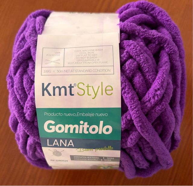 Ovillo Lana Gomitolo 100% Poliéster Morado 100gr