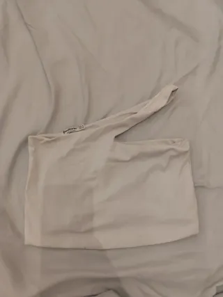 Top Stradivarius blanco talla s