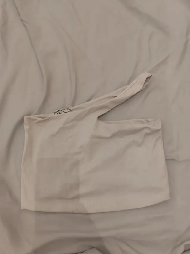 Top Stradivarius blanco talla s