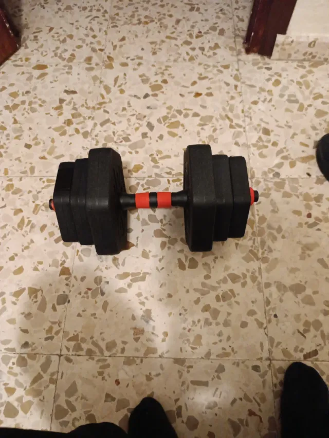 Mancuernas ajustables con barra y discos