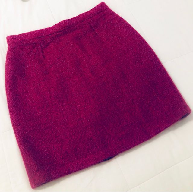 Falda de paño rosa fucsia con forro